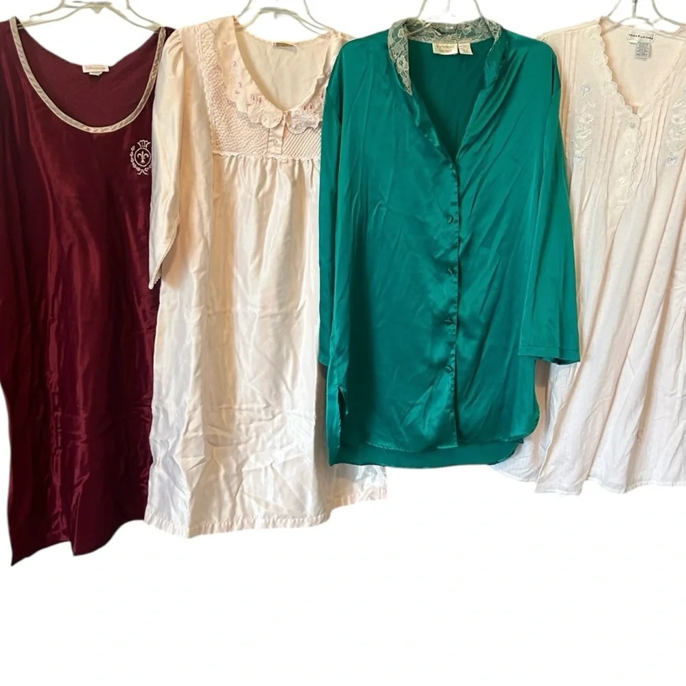 Vintage Nightgowns Lot of 4 Barbizon Miss Elaine Victoria's Secret Gold Label